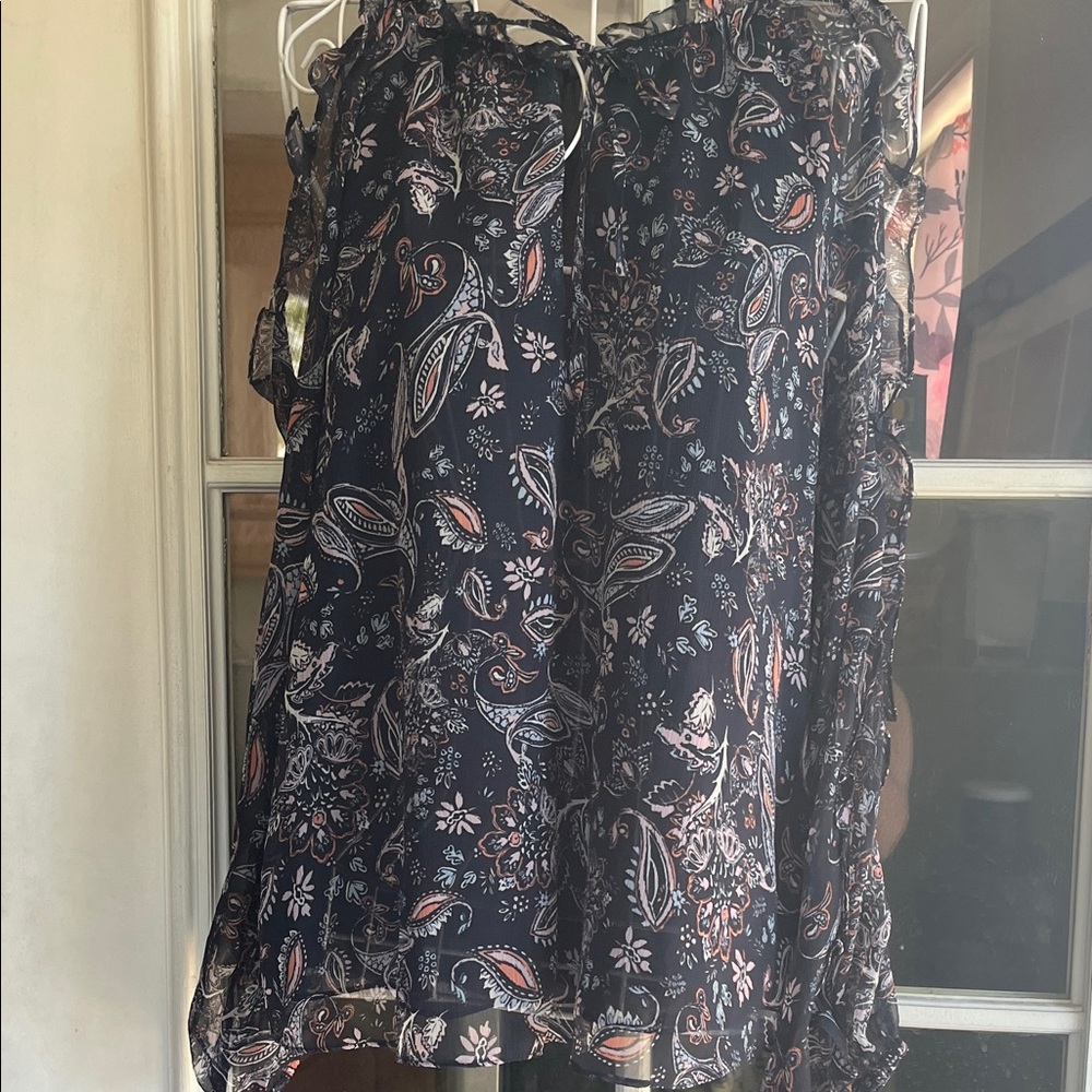 1. State Navy Paisley Blouse